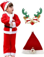OJUMAH サンタ コスプレ 子供 トナカイ 眼鏡 付き 男の子 女の子 クリスマス 衣装 仮装 (110)