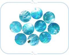 IM206-2 シェル ビーズ ブルー 青 5枚セット 貝殻 ハンドメイド 手芸 材料 パーツ 飾り デコレーション アクセサリー ピアス イヤリング ネックレス ブレスレット  海外インポート