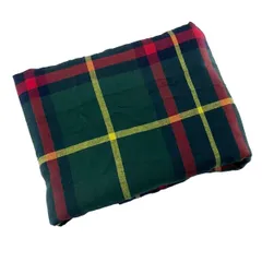 掛け布団カバー 北欧風 綿100％ ネル素材 セミダブル 幅170x210cm チェック柄 ダークグリーンxレッド 冬