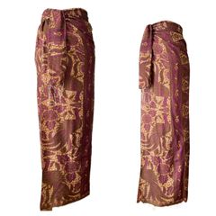 KEBAYA インドネシア　民族衣装　クバヤ　Mサイズ Kebaya メタリック クバヤ 青 レーストップス インドネシア 民族衣装