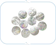 IM206-5 シェル ビーズ イエロー ホワイト 5枚セット 貝殻 ハンドメイド 手芸 材料 パーツ 飾り デコレーション アクセサリー ピアス イヤリング ネックレス ブレスレット 海外インポート