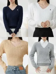 POLO RALPH LAUREN(ポロラルフローレン) 長袖ニット Vネック コットン ウィメンズ 4カラー