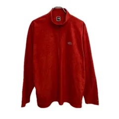 THE NORTH FACE フリースジャケット XL レッド ノースフェイス ハーフジップ ロゴ刺繍 ビッグサイズ 薄手アウター 春物 a712-5151