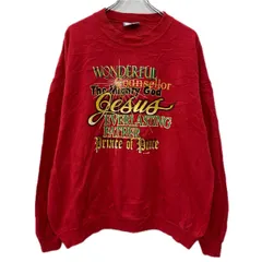 USA製 Lee プリントスウェット トレーナー XL レッド マルチカラー リー プルオーバー ビッグプリント バックデザイン 秋物 a712-5176