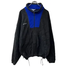 Columbia フリースジャケット L ブラック ブルー コロンビア ジップアップ ドローコード フリース アウター 秋物 a712-5181