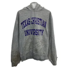 Champion プリントパーカー L ライトグレー チャンピオン プルオーバー フーディー 裏起毛 カレッジロゴ トップス 春秋物 a712-5196