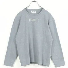 ピンクハウス★ふわふわ柔らか♪ ロゴプリント入り 長袖カットソー サイズⅬ グレー系 z16524