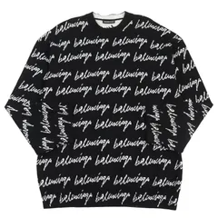 美品○BALENCIAGA バレンシアガ 20AW 625984 T3184 オールオーバーロゴ 