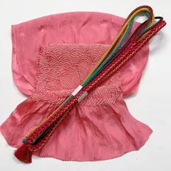 ［6406］帯締め 帯揚げ セット 青海波楓文様 絞り 正絹 着物 帯絞め