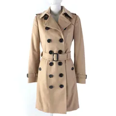 極美品☆BURBERRY バーバリー SANDRINGHAM サンドリンガム カシミヤ100％ ロゴボタン付 トレンチコート ベージュ 38 正規品 レディース 極美品☆BURBERRY バーバリー SANDRINGHAM サンドリンガム カシミヤ100
