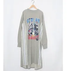 Scolar レースライン×ロック柄ミニ裏毛ワンピース