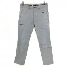 オークリー パンツ グレー×白 細ストライプ ロゴ黒  メンズ 30 ゴルフウェア Oakley