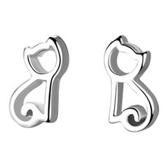 猫　ネコ　ピアス　シルバー　S925刻印【両耳セット】