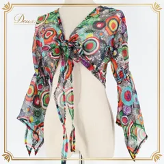 ベリーダンス 衣装 チョリ ブラック系 ガラムガラム トップス カラフル Garam garam 黒 白 黄 青 緑 紫 レッスン 練習 軽い 華やか かわいい 羽織り リボン 総柄 柄 ダンス衣装 ホワイト系 グリーン系 レッド系 パープル系 イエロー系