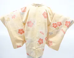 【一輝堂】羽織 花 しつけ付 羽織紐別売り 正絹 着物 身丈約79cm 裄丈62.5cm 25z11-6386