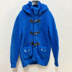 BARK バーク　ニットダッフルジャケット ニットダッフルコート　青　ブルー　S