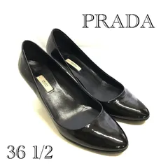 上品 PRADA プラダ エナメル ハイヒール パンプス 36 1/2 23.5㎝相当 ブラック レディース 靴