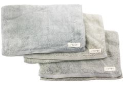 페이스 타올 동색 3장 세트 면 100% airmof CASUAL 34x80cm 문 블루
