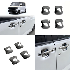 送料無料 日産 ルークス / Nissan ROOX 25-26年 ドアハンドルプロテクター 外側ドアノブカバー 4枚 メッキ調 ドレスアップ 傷防止