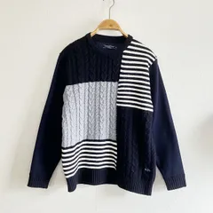 KANSAI YAMAMOTO HOMME パッチワーク ケーブル ニット セーター 山本寛斎 Mサイズ クレイジーパターンのサムネイル