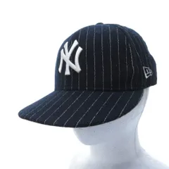 ニューエラ NEW ERA 59FIFTY ニューヨークヤンキース ストライプ キャップ 帽子 紺 ネイビー 7 1/4 57.7cm