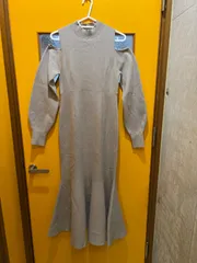 【G4-23】◇ MERCURYDUO サイズフリー　ニットワンピース　ベージュ