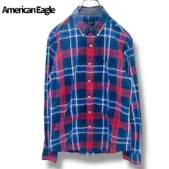 American Eagle チェックシャツ ネイビー×レッド CBOY