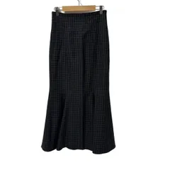 FRAY I.D(フレイアイディー) ロングスカート サイズ1 S レディース美品  - 黒×ブルー マキシ丈/格子柄