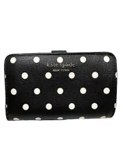 【中古】kate spade ケイトスペード　財布　二つ折り財布　ドット柄　レザー財布＿S06＿セルモアから出品＿s-0033-r06