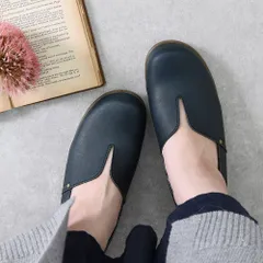 [ネイビー]パンプス フラットシューズ ローヒール ぺたんこ 3cmヒール Vカット ラウンドトゥ 痛くない 柔らかい 長時間 疲れない 歩きやすい おしゃれ きれいめ かわいい 日本製 軽量 仕事用 通勤 立ち仕事 冠婚葬祭 k58-378501