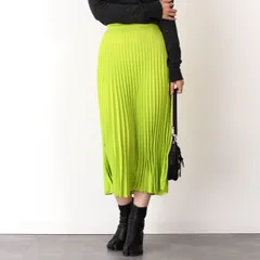 MM6 MAISON MARGIELA エムエムシックス メゾン マルジェラ スカート プリーツフルイドミディスカート S52MA0194 S43455 レディース ネオングリーン 春夏 モード カジュアルのサムネイル