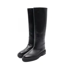 ジミーチュウ JIMMY CHOO ブーツ ブラック レザー ロングブーツ ブラック レディース Used A