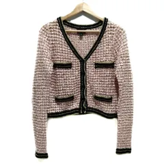 JUST cavalli(ジャストカヴァリ) カーディガン サイズS レディース美品  - ライトピンク×黒×ゴールド 長袖/スパンコール