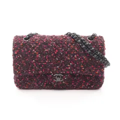 シャネル CHANEL ショルダーバッグ マトラッセ Wフラップ ブラック/マルチ ファブリック マトラッセ ダブルフラップ チェーンショルダー レディース Used A