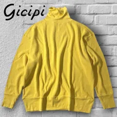 GICIPI ジチピ イタリア製 SCIMMIA リラックスフィット ミラノリブ コットン タートルネック 長袖 ニットソー 2406A 定価1.5万 イエロー  ▲011▼41205w01のサムネイル