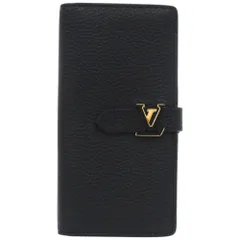 美品 ルイ ヴィトン LVヴェルティカル ウォレット M81330 レザー トリヨンレザー ノワール LV 黒 長財布 1100 LOUIS VUITTON