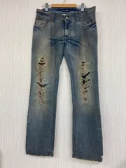 D&G　DOLCE&GABBANA　ドルチェアンドガッバーナ　ダメージデニム　パンツ　サイズ50　ブルー　（ME71-3020）のサムネイル