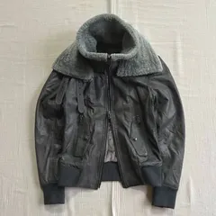 MADE IN ITALY　イタリア製　S.W.O.R.D 6.6.44　ソード　シングルライダース　羊革ジャン　Wジップアップ　リアルレザージャケット　二重ムートン襟　ギミック　首元ベルト　丸カン金具付エルボーパッチ　袖口ボタン　M　高級　Y2K　平成ギャル