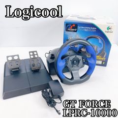 H-028 Logicool GT FORCE LPRC-10000 ハンコン ステアリングコントローラー PS2対応 動作確認済み フォースフィードバック搭載 ペダルセット レーシングゲーム向け