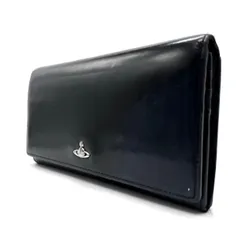 【良品】 Vivienne Westwood  ヴィヴィアンウエストウッド 長財布 ロングウォレット 二つ折り財布 オーブ レザー 革 ブラック 黒色 ユニセックス 男女兼用 メンズ レディース