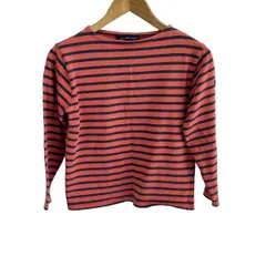 SAINT JAMES(セントジェームス) 長袖Tシャツ サイズUSA32 XS メンズ - レッド×ネイビー ボーダー