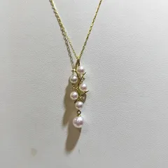 K18YGあこや真珠ペンダントネックレス