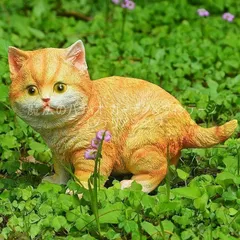ガーデンオブジェ 猫 樹脂 アニマル ネコ ねこ かわいい 置物 装飾 ガーデニング 雑貨 ガーデン雑貨 ガーデンインテリア ガーデン インテリ