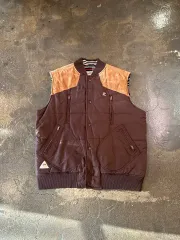 Rocawear 00s ヴィンテージ スウェード ヨーク スポーツブラ ブラウン キルティング ベスト XL