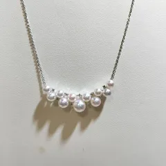 K18WGあこや真珠ペンダントネックレス