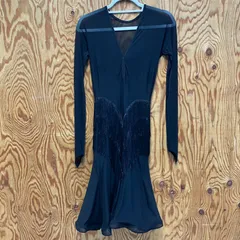 $【値下げ交渉可能】 社交ダンスドレス ラテン衣装 パーティドレス ブラック フリンジ