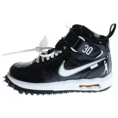 NIKE (ナイキ) ×Off-White Air Force 1 Mid Sheed DR0500-001 ×オフホワイト エアフォースワン ミッド ブラック シード ミッドカットスニーカー US6/24.0cm