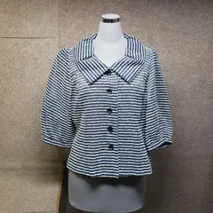 YUKI TORII 薄手ジャケット ストライプ柄 ネイビー系 表記サイズ：38　y7091s