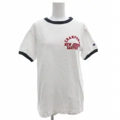 チャンピオン CHAMPION ルーズシルエット カレッジ風 リンガーTシャツ カットソー S 半袖 クルーネック 白 ホワイト 紺 ネイビー C3-V314 /GV