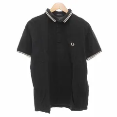 フレッドペリー FRED PERRY ポロシャツ 半袖 XL 鹿の子 ツインティップ ロゴ 刺繍 黒 ブラック FZ1827 /AE